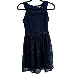 Charlotte Russe Navy Lace Mini Dress Size XS Wedding Guest Dress